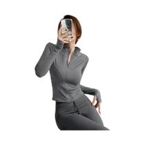 Jaqueta De Yoga Feminina De Secagem Rápida Com Zíper E Manga Longa S-3XL Top Justo Para Esportes