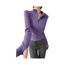 Jaqueta De Yoga Feminina De Secagem Rápida Com Zíper E Manga Longa S-3XL, Top Justo Para Esportes - NONE