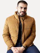 Jaqueta Dixen Masculina Puffer Veludo Cotelê Marrom Claro Jaqueta Dixen Masculina Puffer Veludo Cotelê Marrom Claro
