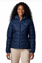 Jaqueta Down Columbia Feminina Delta Ridge II com Capuz Azul Marinho Jaqueta Down Columbia Feminina Delta Ridge II com Capuz Azul Marinho