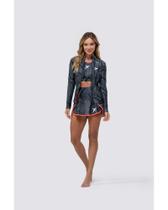 Jaqueta Drop Shot Greta Preto e Coral Jaqueta Drop Shot Greta Preto e Coral