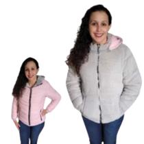 Jaqueta Dupla Face Teddy / Nylon Feminina Jaqueta Dupla Face Teddy / Nylon Feminina