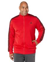 Jaqueta esportiva adidas Warm-up Tricot de 3 listras para homens escarlate/preta