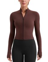 Jaqueta Esportiva CRZ YOGA Butterluxe Cropped com Zíper Completo Taupe Jaqueta Esportiva CRZ YOGA Butterluxe Cropped com Zíper Completo Taupe