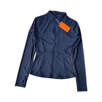 Jaqueta Esportiva Feminina Slim Fit De Manga Longa Para Yoga, Fitness E Corrida Com Zíper