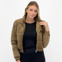Jaqueta Facinelli Cropped Puffer em Veludo Cotelê Feminina