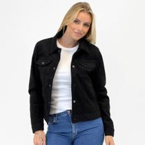 Jaqueta Facinelli em Suede com Botão Feminina Jaqueta Facinelli em Suede com Botão Feminina