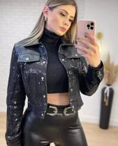 Jaqueta Femenina De Paitê com Detalhes Em material ecológico Nubia Moda Outono/ Inverno Deluxe Luxo 2026