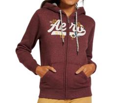 Jaqueta Feminina Aeropostale Moletom Capuz Bordô - 9840714-4