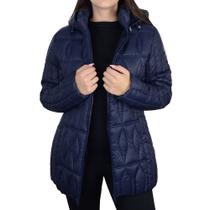 Jaqueta Feminina Alpelo Plumas Plus Size Midnight Blue - 40500152