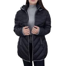 Jaqueta Feminina Alpelo Plumas Plus Size Preta - 20700054