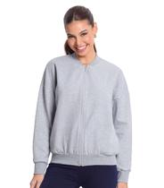 Jaqueta Feminina Básica de Moletom Rovitex Cinza