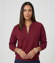 Jaqueta Feminina Básica de Moletom Rovitex Vermelho