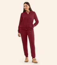 Jaqueta Feminina Básica Moletom Peluciado Rovitex Vermelho Jaqueta Feminina Básica Moletom Peluciado Rovitex Vermelho