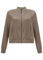 Jaqueta Feminina Bomber Com Zíper Em Moletom LUNENDER 69362