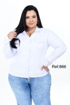 Jaqueta Feminina Branca com lycra elastano - PLUS SIZE