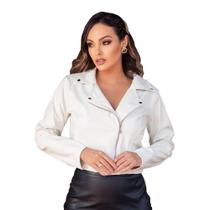 Jaqueta Feminina Branca Estilosa Blusa de Frio Donna Martins