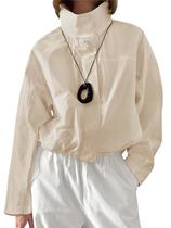 Jaqueta feminina casual casual leve com capuz Yousify