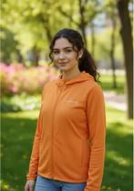 Jaqueta feminina com capuz bolsos e ziper graphene g0769