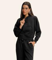 Jaqueta Feminina Com Capuz Moletom Felpado Endless Preto