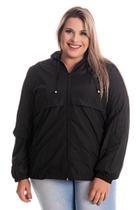 Jaqueta Feminina Corta Vento com Capuz Bolsos na Frente e Fechamento com Zíper Jaqueta Feminina Corta Vento com Capuz Bolsos na Frente e Fechamento com Zíper