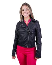 Jaqueta Feminina Couro Slim Moda Moderna e Elegante