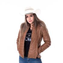 Jaqueta Feminina Couro Texas Farm - Jcf003 - Caramelo