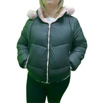 Jaqueta Feminina Cropped Dupla Face Tactel/pelucia Com Capuz Removivel Jaqueta Feminina Cropped Dupla Face Tactel/pelucia Com Capuz Removivel