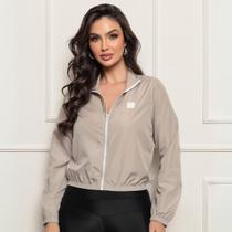 Jaqueta Feminina Cropped Microfibra Resistente à Água
