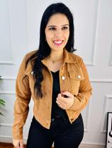 Jaqueta Feminina Cropped Veludo Cotelê 2639