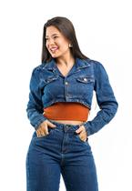 Jaqueta Feminina Curta Jeans 100% algodão
