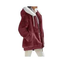 Jaqueta Feminina De Cashmere Com Capuz, Moda Casual De Outono E Inverno, Casaco Com Zíper Em Cor