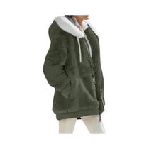 Jaqueta Feminina De Cashmere Com Capuz, Moda Casual De Outono E Inverno, Casaco Com Zíper Em Cor