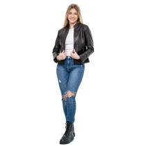 Jaqueta Feminina de Couro Legitimo basica casual - Bella