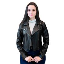 Jaqueta Feminina de Couro Pixie Slim Casaco Blusa Tendência