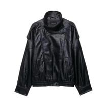 Jaqueta Feminina De Inverno Em material sintético Com Gola Alta, Manga Longa E Zíper, Acolchoada