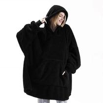 Jaqueta Feminina De Inverno Grossa E Quente Com Capuz Duplo De Fleece, Pulôver Elegante E Macio,