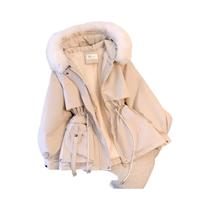 Jaqueta Feminina De Inverno Quente Com Capuz Forrado De Lã, Casaco Acolchoado Com Cordão, Parka Jaqueta Feminina De Inverno Quente Com Capuz Forrado De Lã, Casaco Acolchoado Com Cordão, Parka
