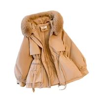 Jaqueta Feminina De Inverno Quente Com Capuz Forrado De Lã, Casaco Acolchoado Com Cordão, Parka Jaqueta Feminina De Inverno Quente Com Capuz Forrado De Lã, Casaco Acolchoado Com Cordão, Parka