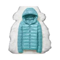 Jaqueta Feminina De Inverno Ultraleve Fina De Pluma De Pato Branco Com Capuz Manga Longa Casaco