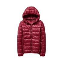 Jaqueta Feminina De Inverno Ultraleve Fina De Pluma De Pato Branco Com Capuz Manga Longa Casaco