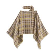 Jaqueta Feminina De Verão Solta Cropped Estilo Capa Casual Com Rebites E Lenço Poncho
