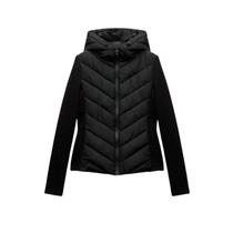 Jaqueta Feminina Elegante De Algodão Com Capuz E Patchwork, Manga Longa, Gola Alta, Casaco Esportivo Jaqueta Feminina Elegante De Algodão Com Capuz E Patchwork, Manga Longa, Gola Alta, Casaco Esportivo