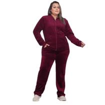 Jaqueta Feminina Em Plush Plus Size, Capuz, Bolsos E Zipper
