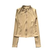 Jaqueta Feminina Esportiva De Yoga E Fitness Com Gola Alta, Manga Longa, Secagem Rápida, Respirável