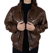 Jaqueta Feminina Facinelli By Mooncity Oversize Café 640494