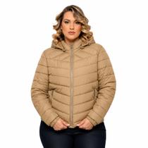 Jaqueta Feminina Facinelli Plus Size Nylon Capuz Removível