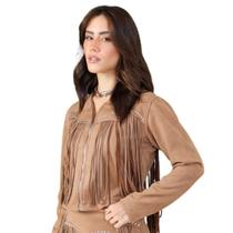 Jaqueta Feminina Franja Suede Carol Country City Estilo Ana Castela Moda Country Cavalgada Rodeio Festa de Barretos