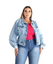 Jaqueta Feminina Jeans Com Bolso