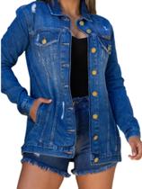 Jaqueta Feminina Jeans Max Destroyed Revanche 51605